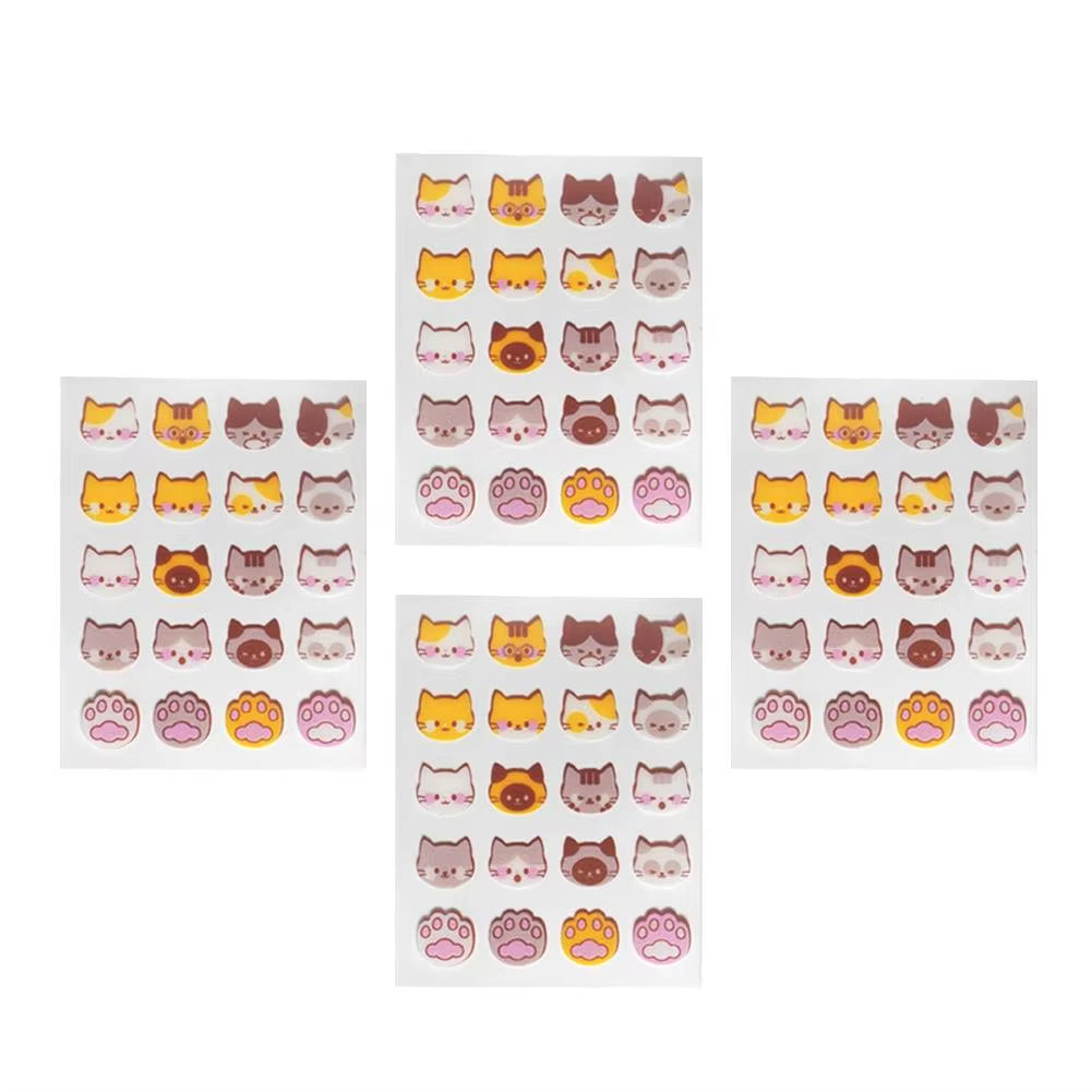 20Pcs Cute Cartoon Cat Acnes Care Patch Pimple Spots Treatment Gentle Repair Breathable Soothing Invisible Facial Care Sticker