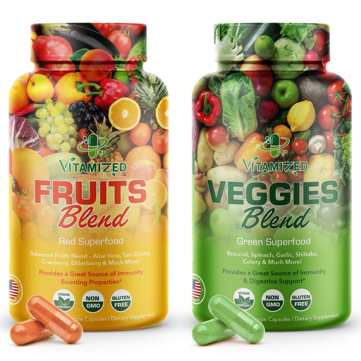 Fruits and Vegetables Supplements with Bioperine Contains 38 Fruits Vegetables