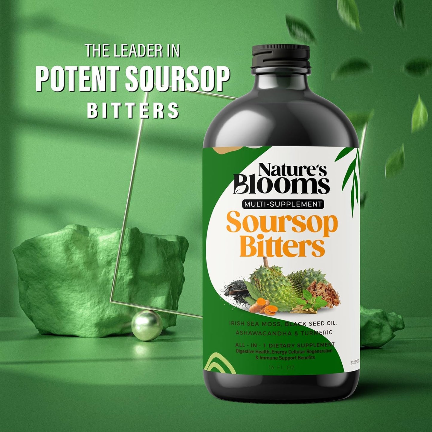 Soursop Bitters Liquid Supplement - 16 Oz | Nature's Best for Antioxidant, Immune & Digestive Support