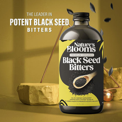 Black Seed Bitters - Powerful Natural Supplement for Immune Support, Joint Health, Digestion & Radiant Skin - 16 Oz Super Antioxidant