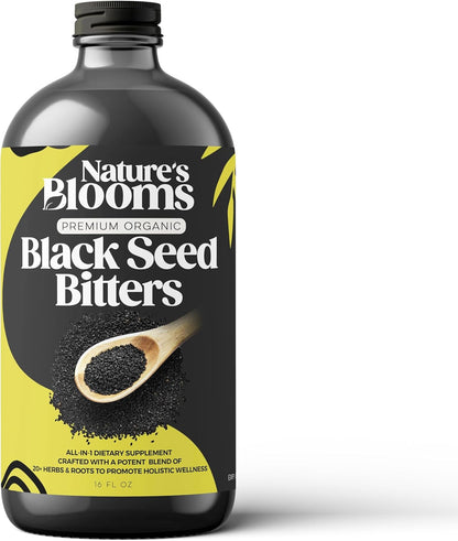 Black Seed Bitters - Powerful Natural Supplement for Immune Support, Joint Health, Digestion & Radiant Skin - 16 Oz Super Antioxidant